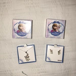 Frozen necklace with matching earrings set.